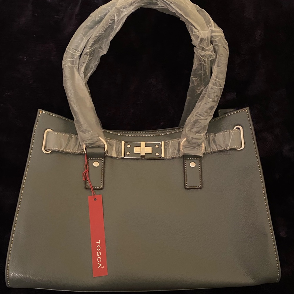NEW Tosca belted gray handbag